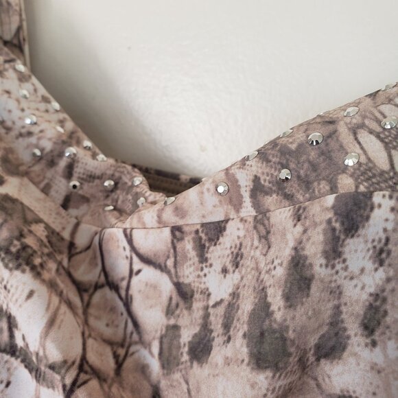 Brown and Cream with Rhinestones Contour by Reef Size 14 Bra 38C - Picture 3 of 6